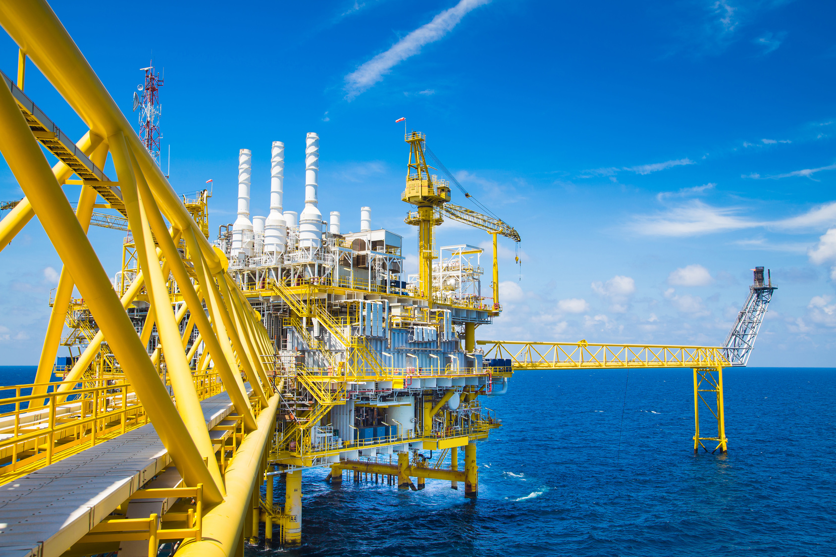 Oil And Gas Processing Platform producing Gas Condensate And Water And 